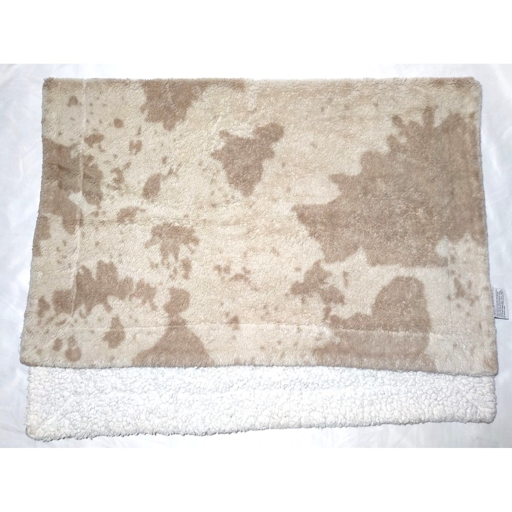 Little Miracles Brown COW Baby Blanket Plush Costco htf Beige Tan Sherpa Cream - Picture 5 of 5